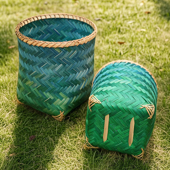 Women's square storage basket made of handwoven natural material Stornfield
