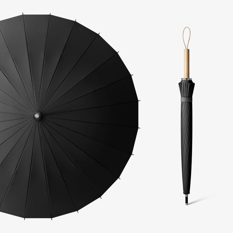 Women's Elegant Premium Folding Umbrella with Ergonomic Wooden Handle Stornfield