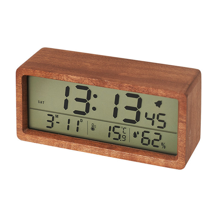 Digital alarm clock with wooden case Stornfield