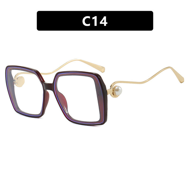 Women's fashionable square glasses with elegant metal frame and unique accents Stornfield
