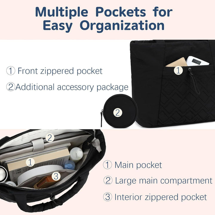 Padded everyday handbag with detachable cosmetic pouch Stornfield