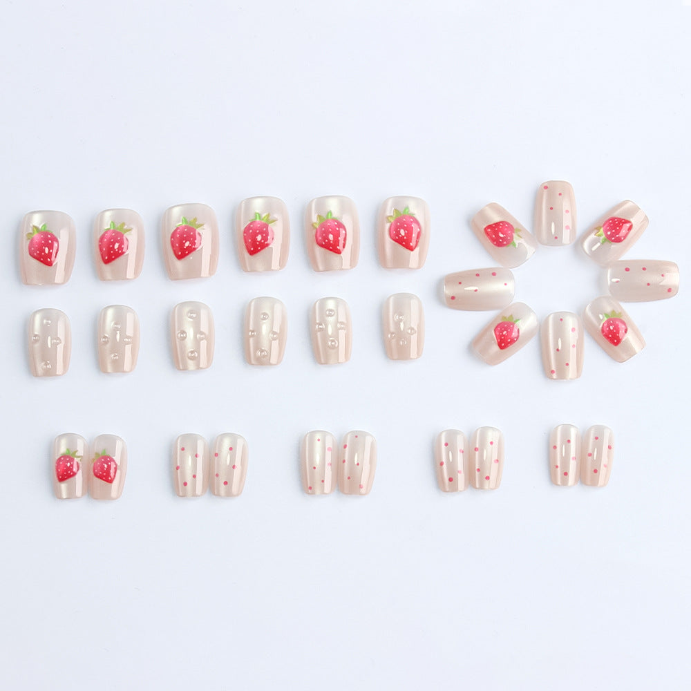 Strawberry-Themed Decorative Press-On Nails Stornfield