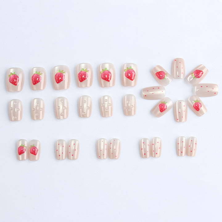 Strawberry-Themed Decorative Press-On Nails Stornfield