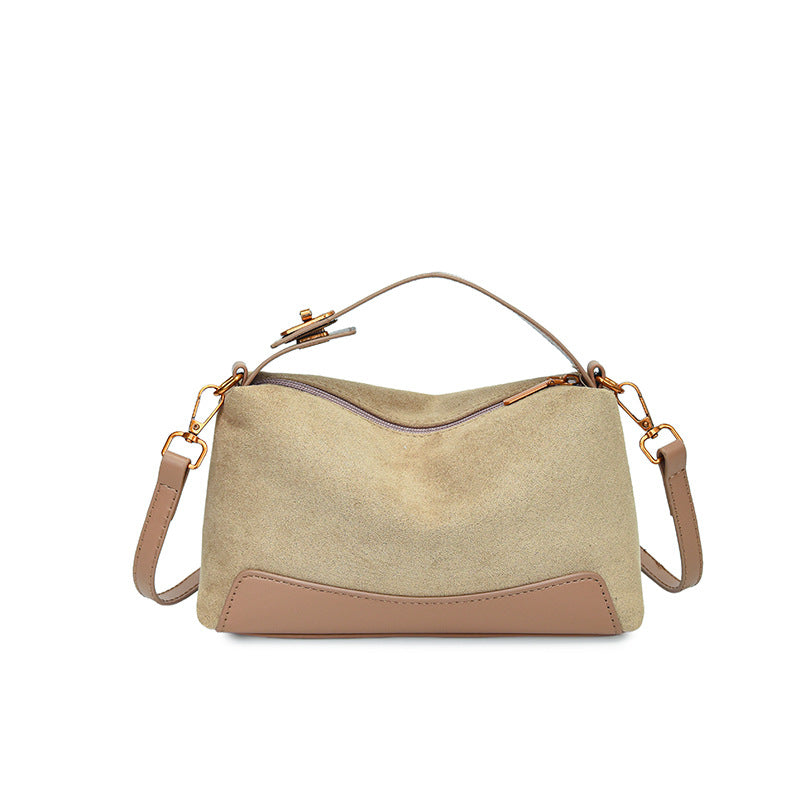 Suede Mini Bucket Handbag