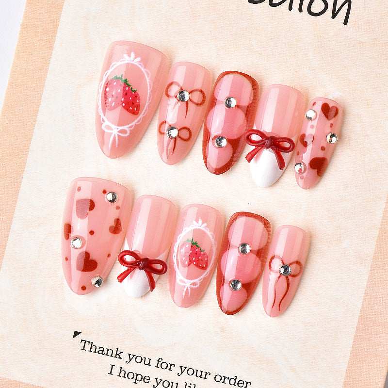 Decorative Strawberry-Theme Press-On Nails