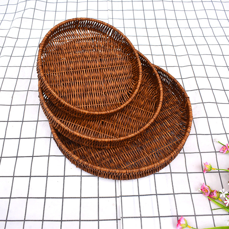 Round Woven Serving Baskets Set Stornfield