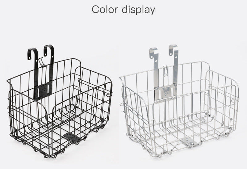 foldable steel wire rear bike cargo basket with adjustable quick-release hooks Stornfield
