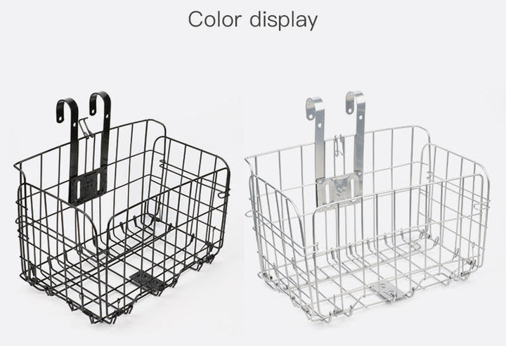 foldable steel wire rear bike cargo basket with adjustable quick-release hooks Stornfield
