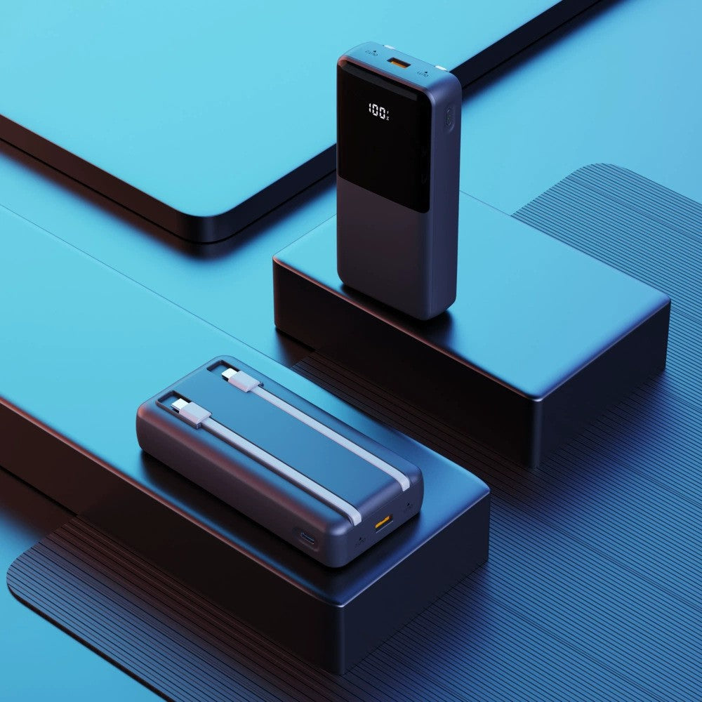 Portable power bank with integrated charging station and digital display Stornfield