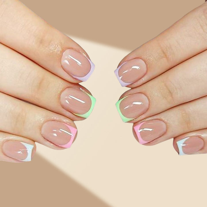 Artificial Nail Set with Colorful Accented Tips Stornfield