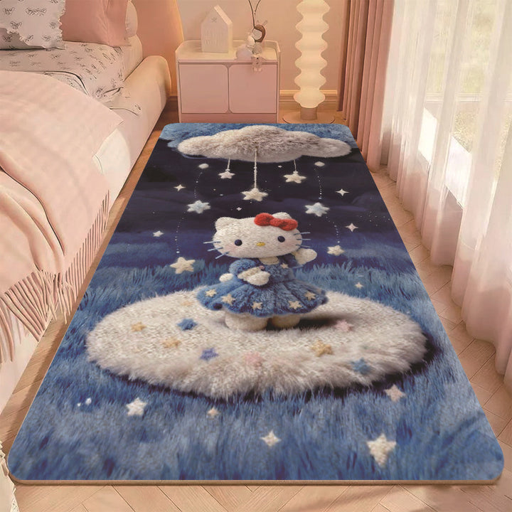 Cartoon-Themed Plush Floor Mat for Home