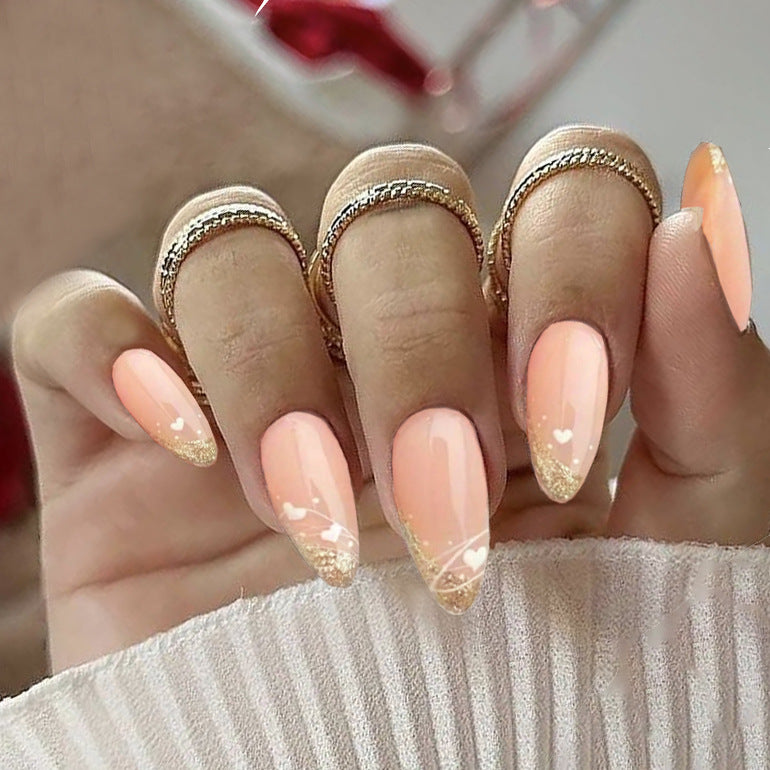 Stylish Glittery French Tip Press-On Nails Stornfield