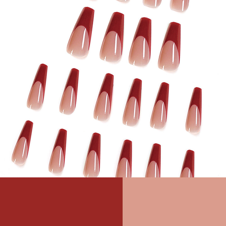 Elegant artificial nails with high-gloss finish and prominent French tip Stornfield