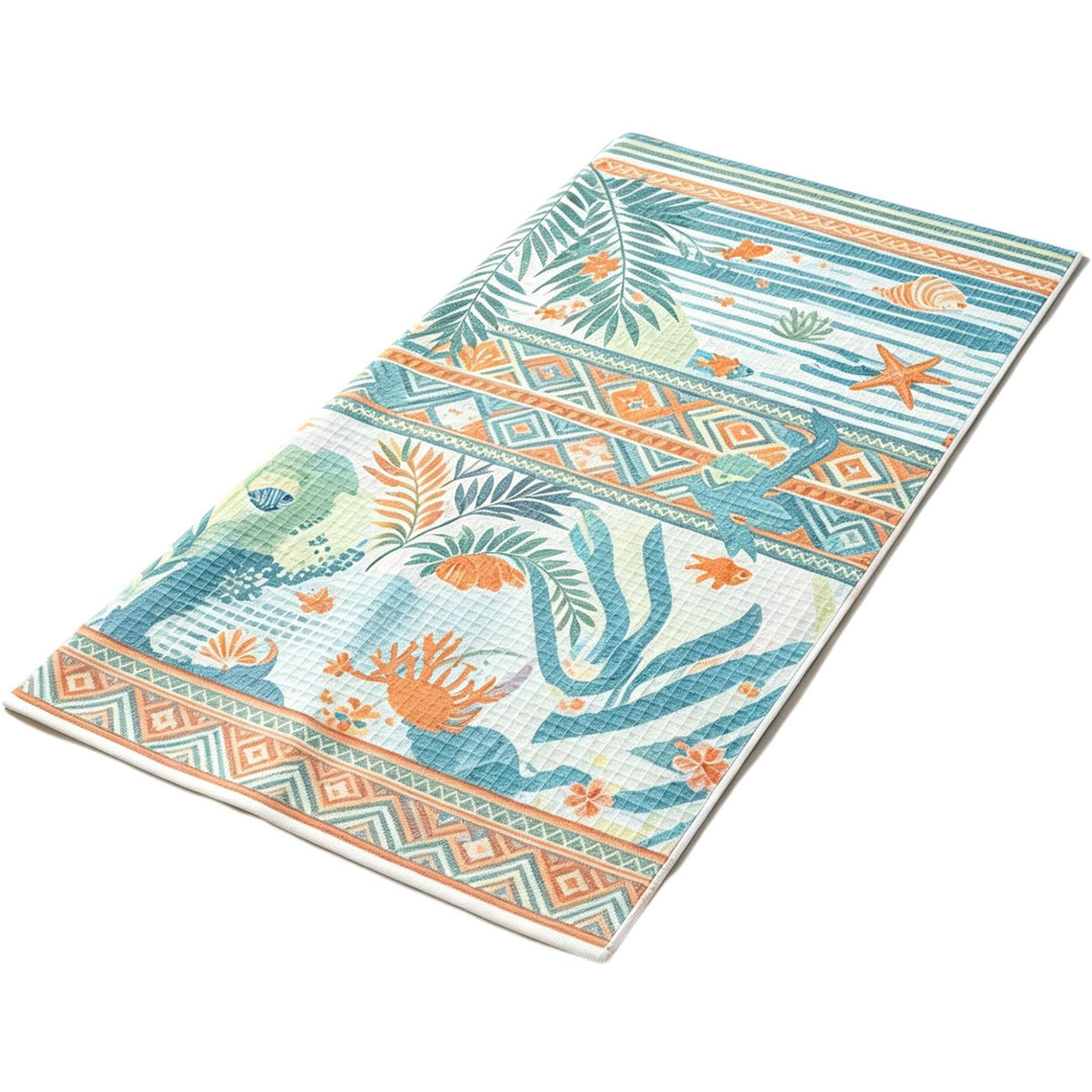 Beach blanket with maritime design and high-quality waffle structure Stornfield