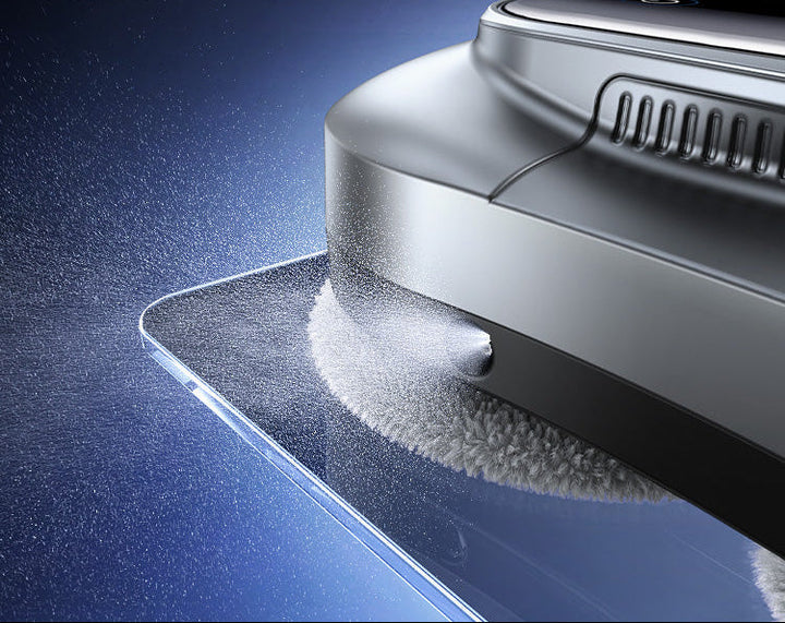 Ultrasonic Mist Automatic Window Cleaning Robot with Remote Control UPS Safety and Thin Profile Stornfield