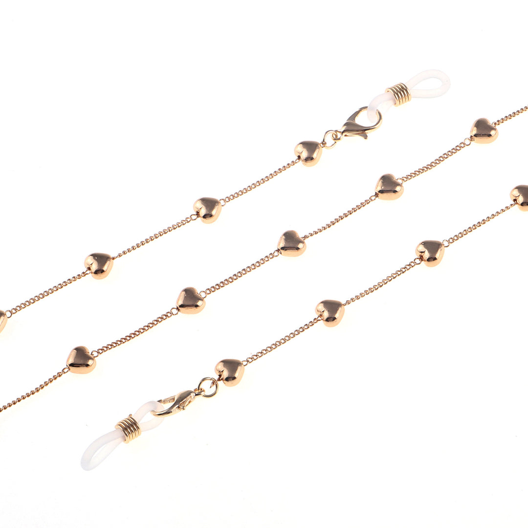 Fashionable glasses strap made of stainless steel with heart pendants Stornfield