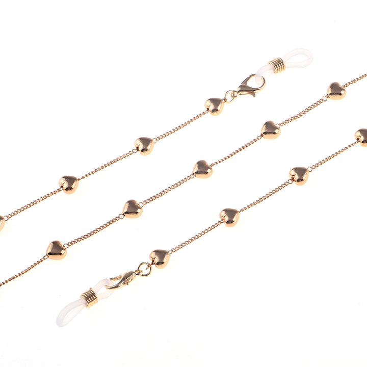 Fashionable glasses strap made of stainless steel with heart pendants Stornfield