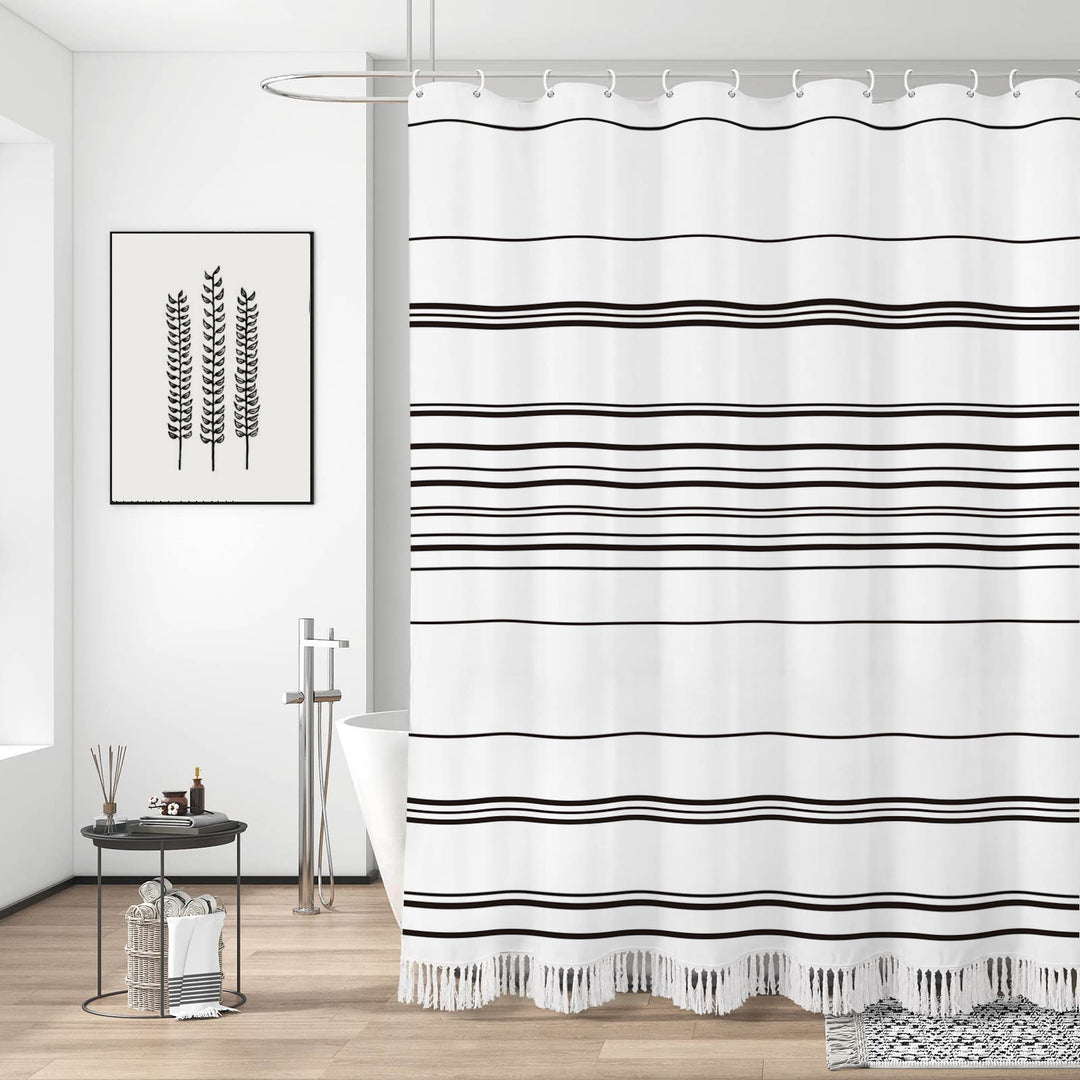 Artisan Stripe Shower Curtain Stornfield