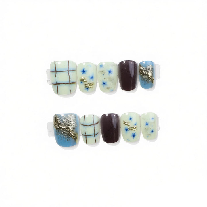 Artistic Abstract Press-On Nail Art Set Stornfield