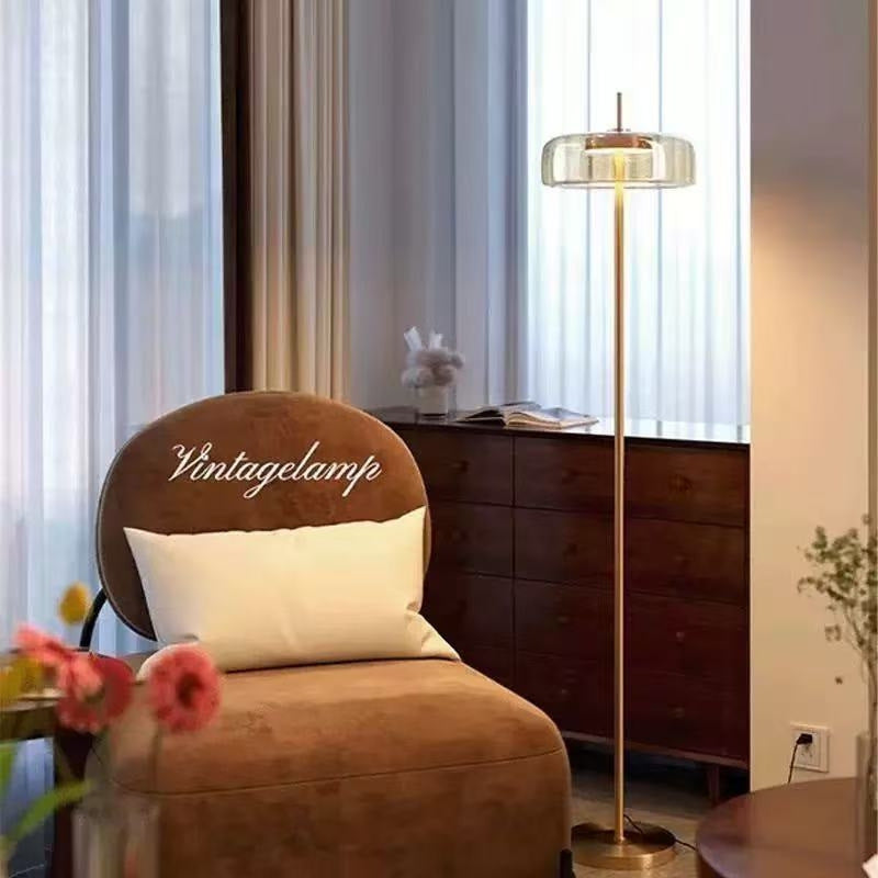 Minimalist Floor Lamp with Transparent Shade