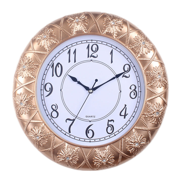 Elegant Wall Clock with Filigree Flower Design Stornfield
