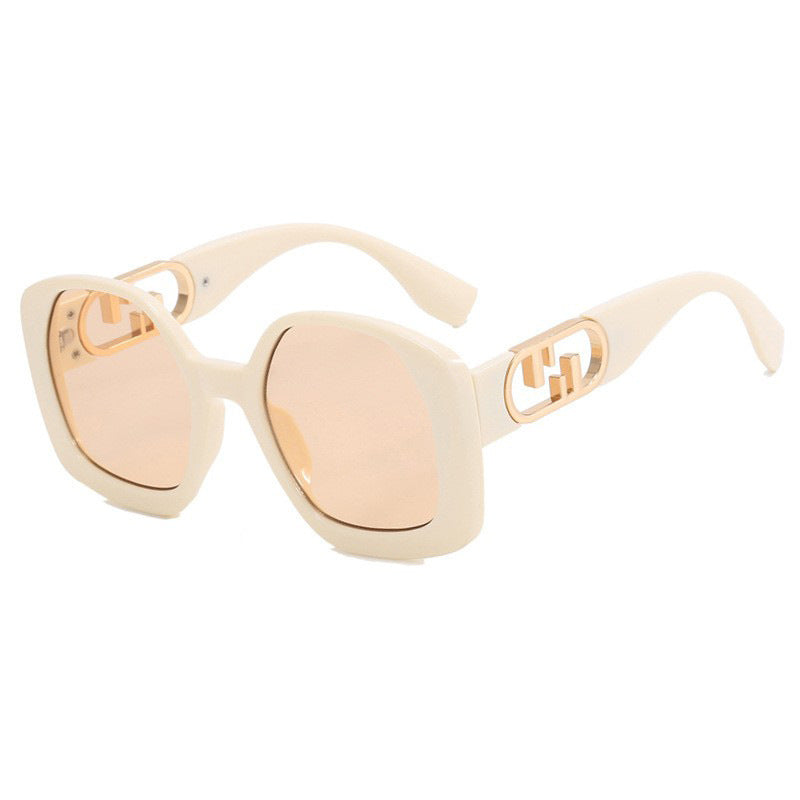 Women oversized sunglasses with extravagant geometric frame and elegant accents Stornfield