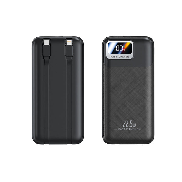 Portable power bank with integrated cables and digital charge level display Stornfield