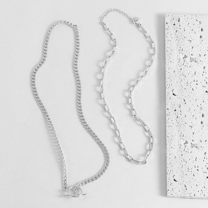 Elegant Silver Layered Chain Necklace Stornfield