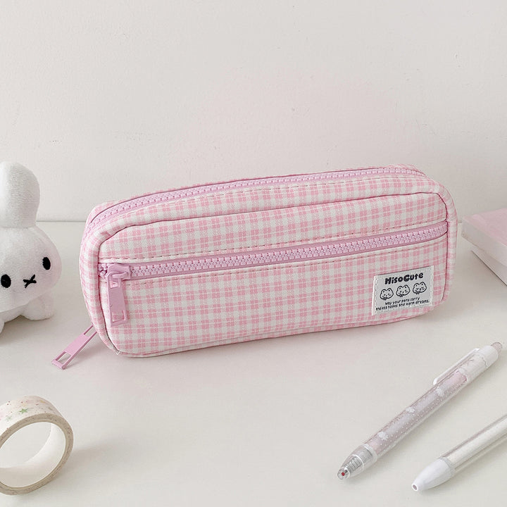 Stylish Gingham Checkered Pencil Case Stornfield