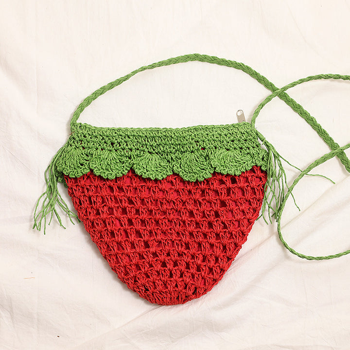 Handcrafted Shoulder Bag in Fruity Strawberry Design Stornfield