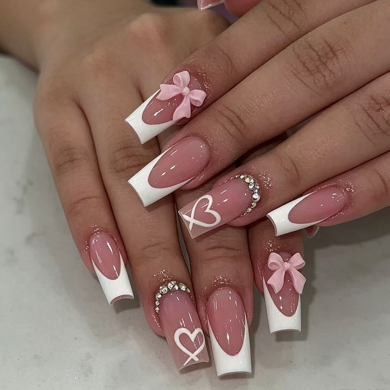 Decorative Heart Design Acrylic Nail Enhancements Stornfield
