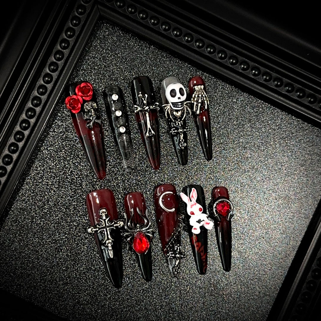 Gothic-Themed Decorative Nail Art Set