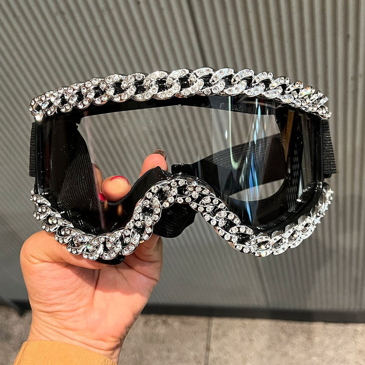 Women's fashionable ski goggles with rhinestone decorated frame Stornfield