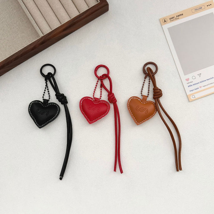 Leather Heart Charm Keychain Stornfield
