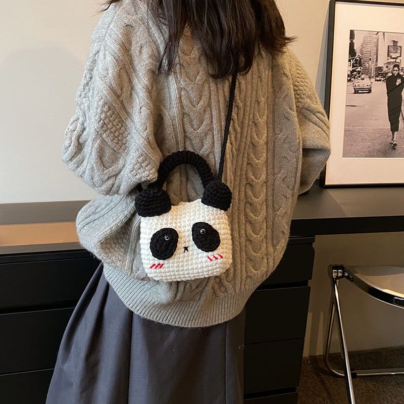 Cute Panda-Themed Crochet Mini Handbag