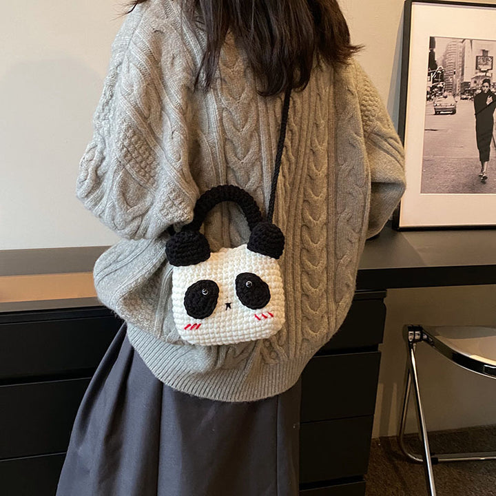 Cute Panda-Themed Crochet Mini Handbag