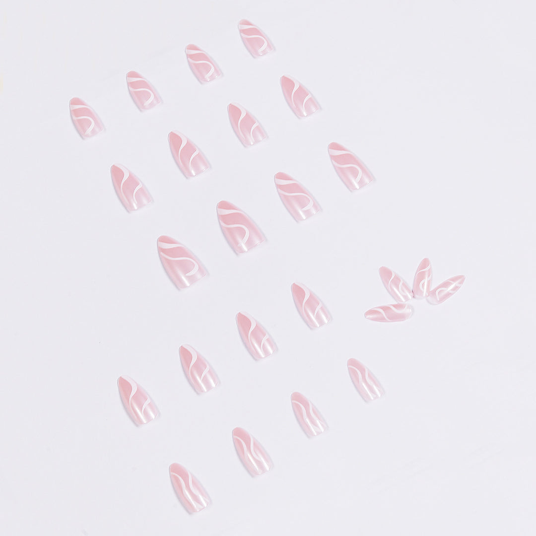 Artistic Nail Extensions with Curved Design Stornfield