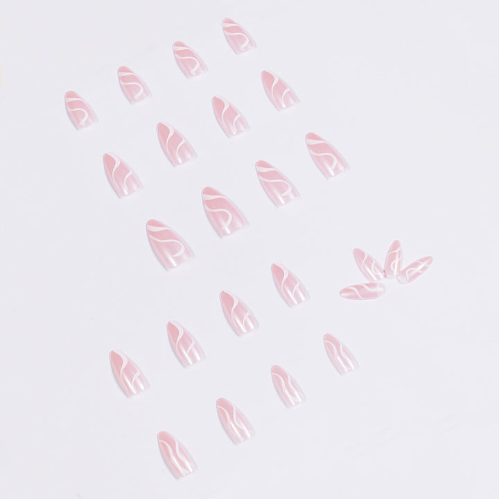 Artistic Nail Extensions with Curved Design Stornfield