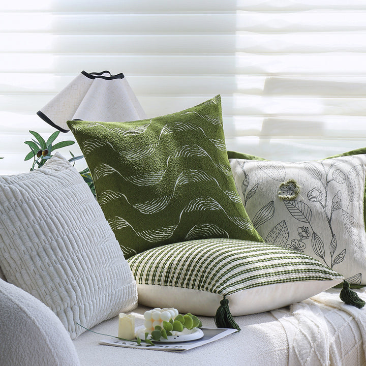 Structured decorative cushions with wave design