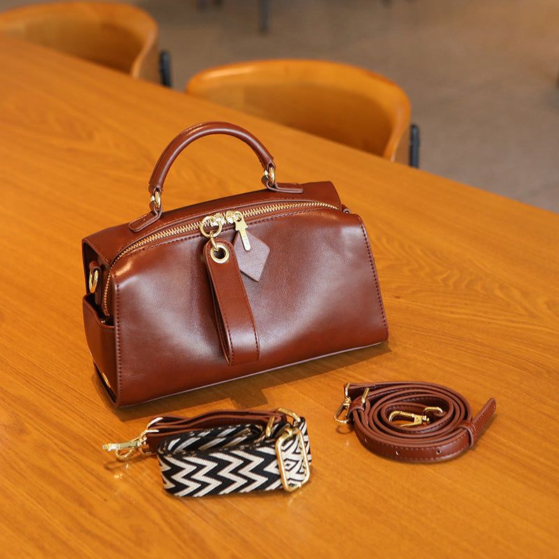 Versatile Handheld Leather Satchel Bag