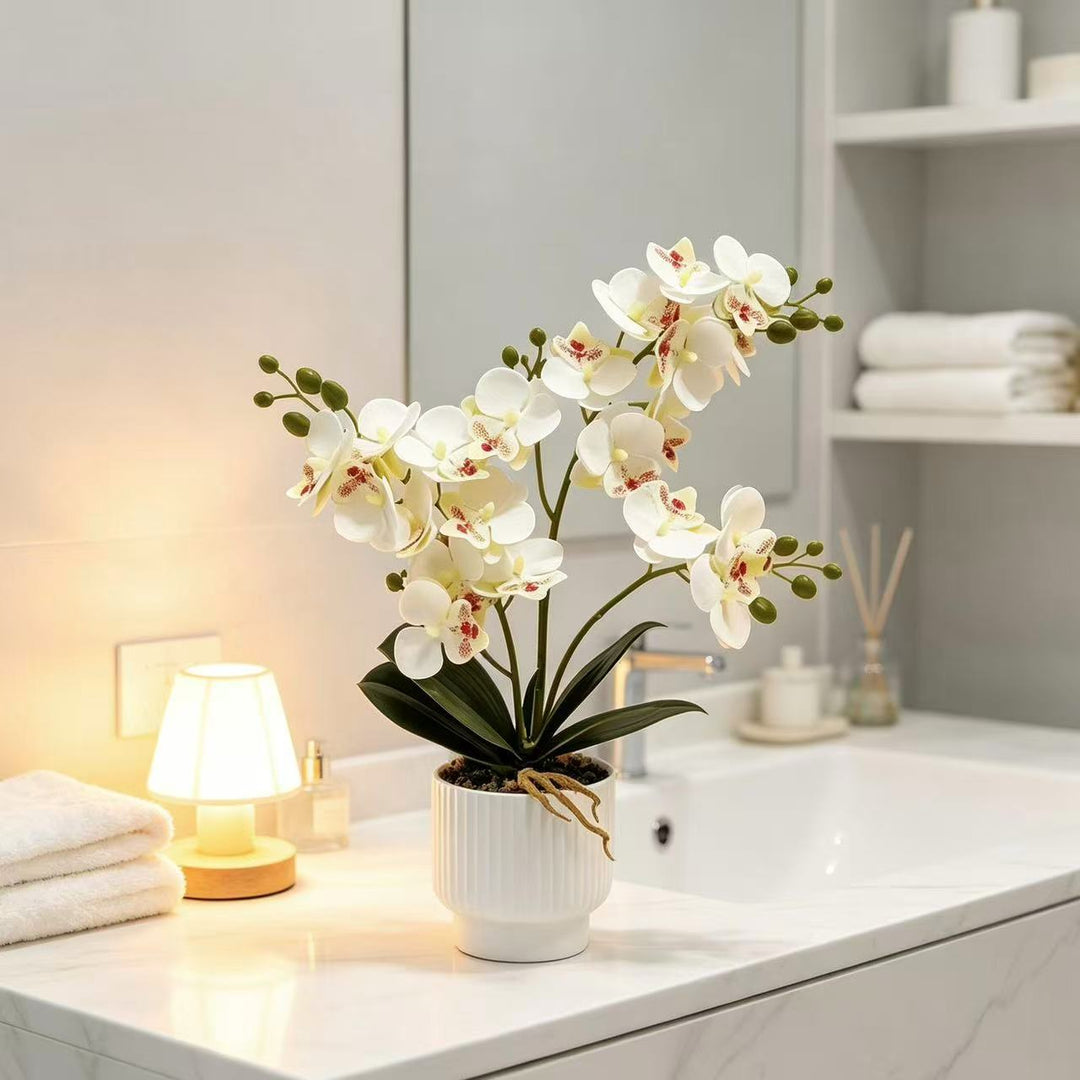 Realistic Artificial Orchid Plant Arrangement for Home Decor