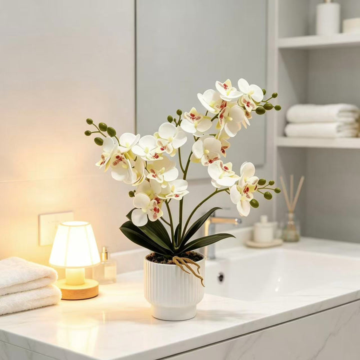Realistic Artificial Orchid Plant Arrangement for Home Decor