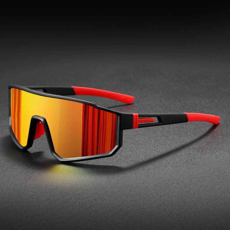 Unisex nan sporty performance sunglasses with large single lens and non-slip temples Stornfield