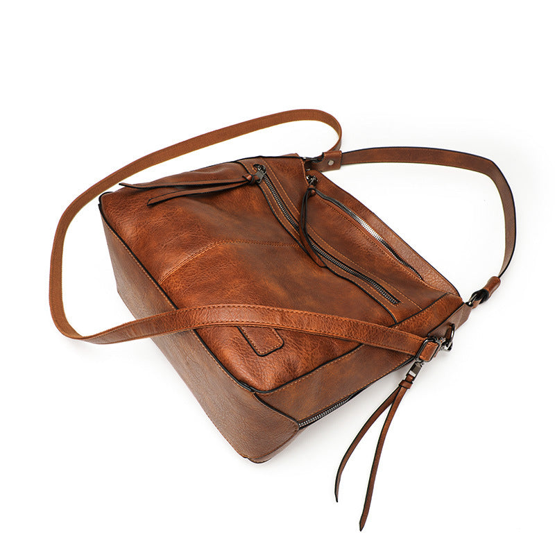 Versatile Leather Crossbody Handbag