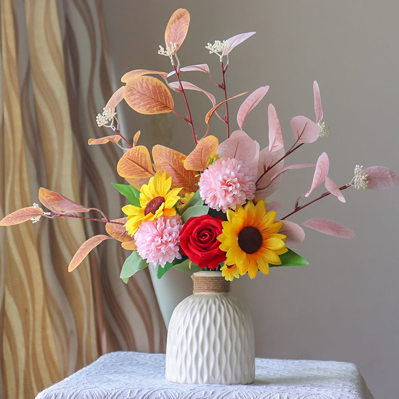 Lifelike Floral Arrangement in Elegant Vase