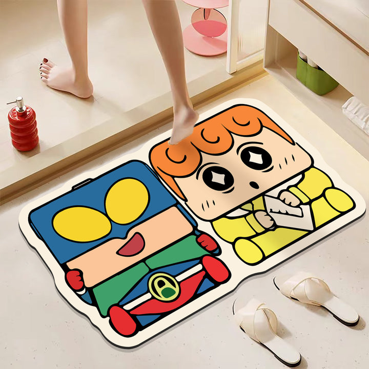 Fun Cartoon-Themed Plush Bath Mat