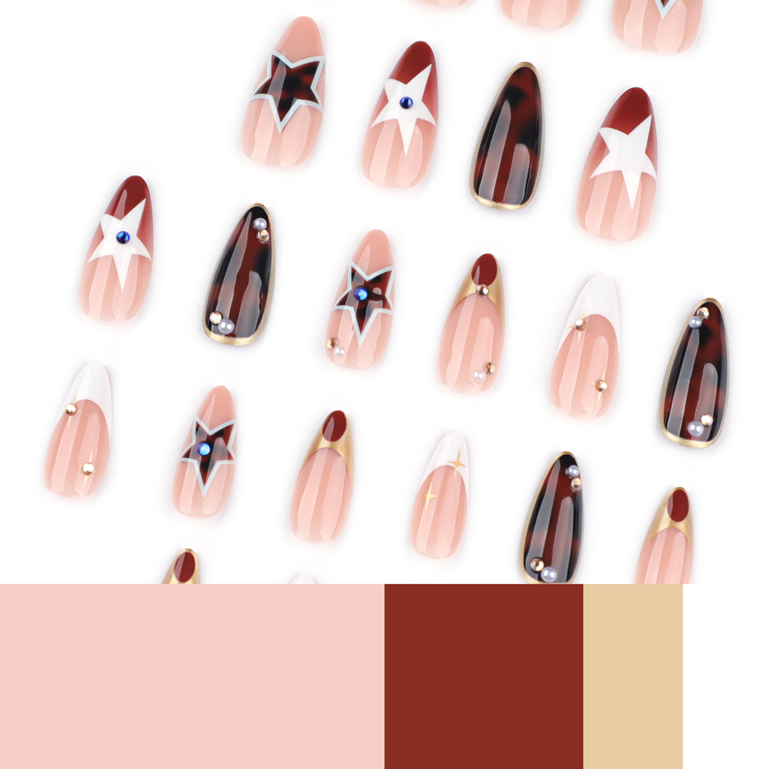 Artful Nail Extensions in Elegant Glamour Design Stornfield