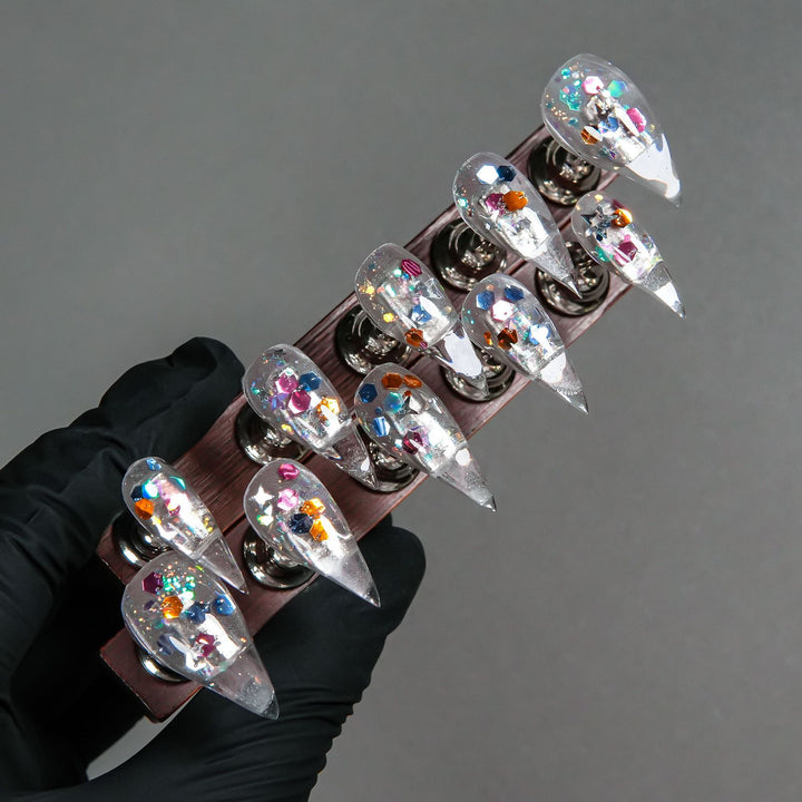 Stiletto Press-On Nail Kit with Glitter and Ombre Finish
