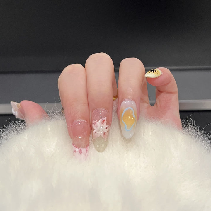 Artistic Floral Press-On Nail Art Set Stornfield