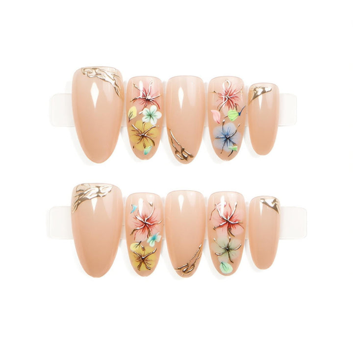 Floral-Inspired Press-On Nail Art Set Stornfield